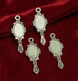 1 Inch German Silver Mirror Frame Pendants Base
