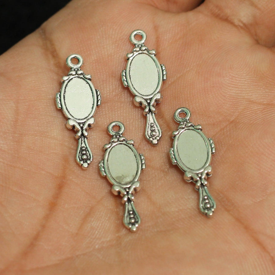 GraceAngie Jewelry Making Supplies - 10 Sets Mixed Metal Pendant Settings With 25mm Glass Cabochons