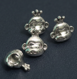 10 Pcs, 15x15mm German Silver Monkey Face Spacer Beads