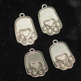 10 Pcs, 1 Inch German Silver Foot Prints Charms