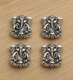 10x10mm German Silver Ganesha Spacer Beads