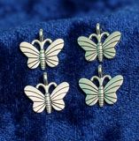 14x14mm German Silver Butterfly Charms