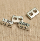 12x7mm German Silver 2 Holes Spacer Beads