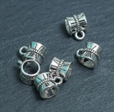 10x6mm German Silver Damroo Charms