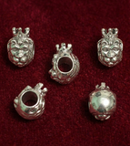 10 Pcs, 12x7mm German Silver Monkey Face with Crown Beads