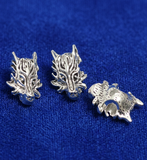 10 Pcs, 18x11mm German Silver Fox Face Spacer Beads