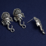 30x14mm German Silver Ganesha Earring Components