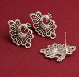 22x14mm German Silver Pecock Earring Components