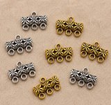 10 Pcs 12x15mm German Silver Three Strings Connectors