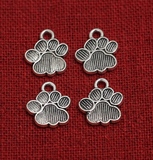 13x15mm German Silver Paw Charms