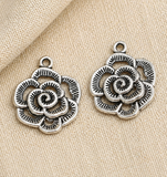 21x24mm German Silver Flower Charms