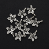 20 Pcs 10x14mm German Silver Flower Charms