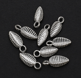 20 Pcs 13x4mm German Silver Leaf Charms