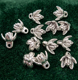 20 Pcs 6x9mm German Silver Flower Charms with Loop