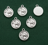 10 Pcs 13x15mm German Silver Cat Stars Coin Charms