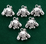 10 Pcs 13x15mm German Silver Bunny Charms