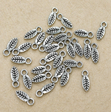 50 Pcs 8x3mm German Silver Leaf Charms