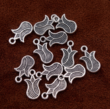 50 Pcs 14x8mm German Silver Tulip Flower Charms