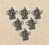 10 Pcs 16x16mm German Silver Radha Krishna Connectors
