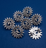 10 Pcs 16mm German Silver Om Sun Connectors