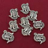 10 Pcs 13x13mm German Silver Ganesha Connectors