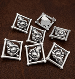 10 Pcs 13x13mm German Silver Ganesha Connectors