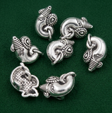 10 Pcs 14x9mm German Silver Ganesha Connectors