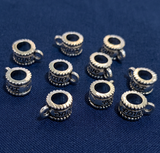 10 Pcs 8mm German Silver Love Bail Beads