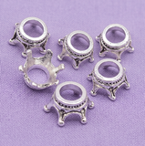 10 Pcs 12mm German Silver Crown Spacer Beads