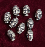 10 Pcs 13x8mm German Silver Buddha Head Beads