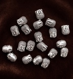 20 Pcs 7x5mm German Silver Buddha Head Spacer Beads