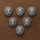 10 Pcs 12x11mm German Silver Lion Head Beads