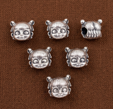 10 Pcs 11x10mm German Silver Girl Face Beads