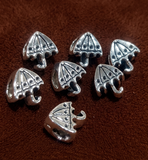 10 Pcs 11x10mm German Silver Umbrella Beads
