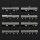 10 Pcs 30mm German Silver 5 Loop Connector Bars
