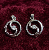 2 Pcs 18mm Steel AD Stone Pendant Charms