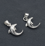 2 Pcs 15mm Steel Dolphin Pendant Charms