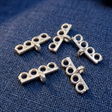 20 Pcs 14x8mm Multistrand 4 Holes Metal Connectors