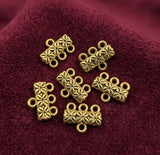 10 Pcs 12x15mm German Silver Three Strings Connectors
