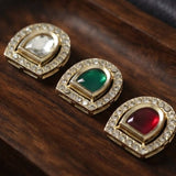 4 Pcs 21x19mm Kundan AD Stone Golden Spacer Connectors