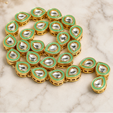 25 Pcs 11X14mm Drop Meenakari Kundan Kadi Chain