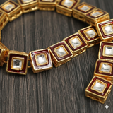 25 Pcs 11X11mm Meenakari Kundan Kadi Chain