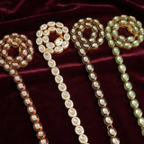 25 Pcs 11X13mm Meenakari Kundan Kadi Chain