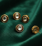 10 Pcs, 11mm Meenakari Kundan Earring Studs - Round