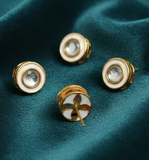 10 Pcs, 11mm Meenakari Kundan Earring Studs - Round