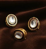 10 Pcs, 13x10mm Meenakari Kundan Earring Studs