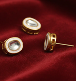 10 Pcs, 13x10mm Meenakari Kundan Earring Studs