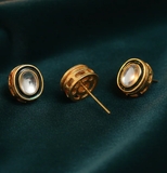 10 Pcs, 13x10mm Meenakari Kundan Earring Studs