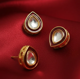 10 Pcs, 11x14mm Meenakari kundan Earring Studs