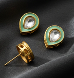 10 Pcs, 11x14mm Meenakari kundan Earring Studs